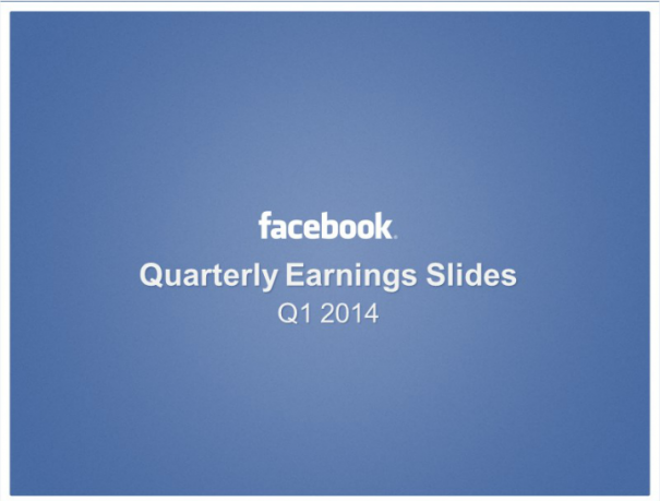 Résultats Conférence Facebook Q1 2014